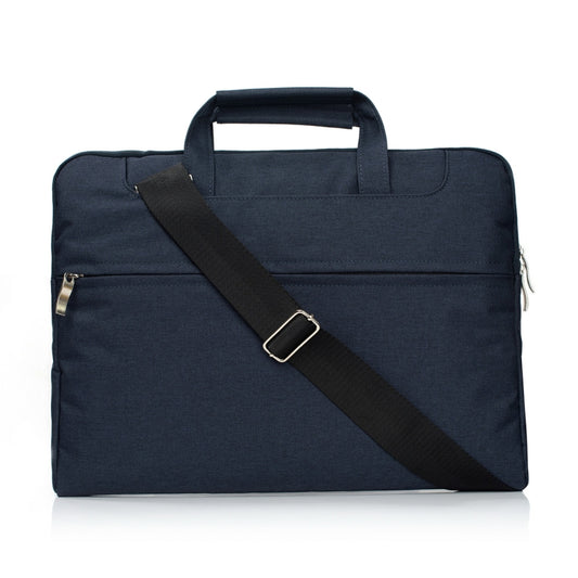 Portable One Shoulder Handheld Zipper Laptop Bag, For 13.3 inch and Below Macbook, Samsung, Lenovo, Sony, DELL Alienware, CHUWI, ASUS, HP (Dark Blue) by bashfashion
