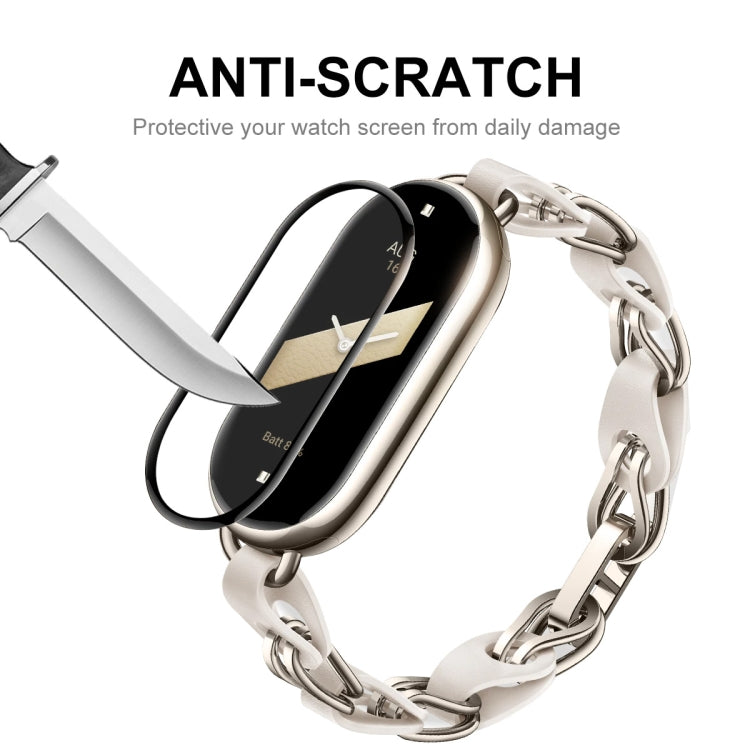 For Xiaomi Mi Band 8 ENKAY Hat-Prince 2 in 1 Set Full Coverage Screen Protector + Elastic Braided Nylon Watch Band(Rainbow) by ENKAY