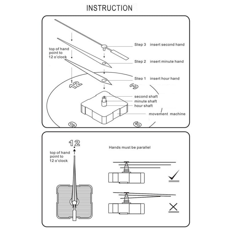 Shaft Length 18.5mm Quartz Clock Silent Movement + Luminous Hands DIY Kit,Spec: Movement+616 by bashfashion