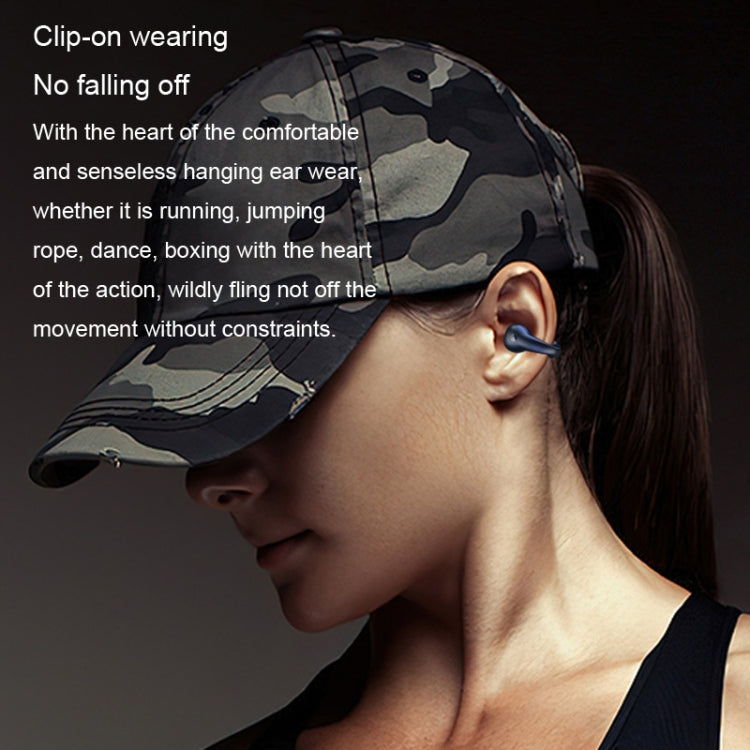 Q80 TWS Bluetooth 5.3 Wireless Earclip Bone Conduction Noise Reduction Bluetooth Headphone(White) by bashfashion