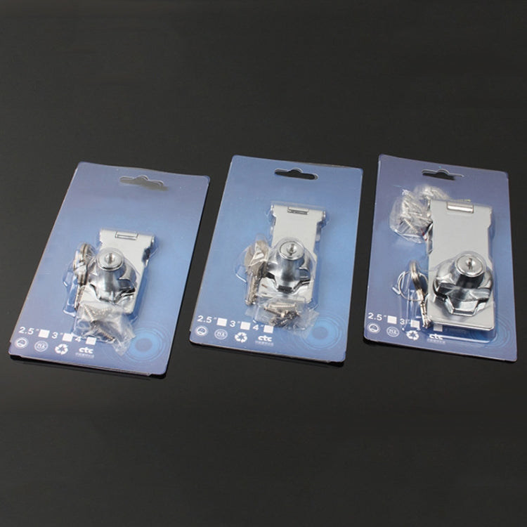 3 inch Interlocking No Hole Hook With Locking Hasp Chest Of Drawers Door Lock With Iron Key by bashfashion