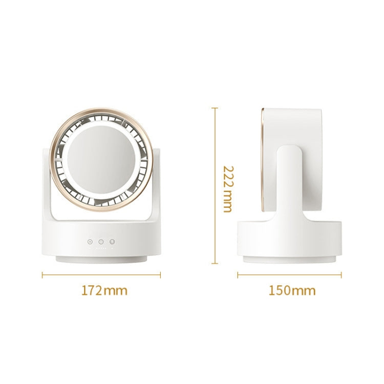 3 In 1 Multifunctional Desktop Fan with LED Light Cosmetic Mirror USB Plug Non-Oscillating by bashfashion