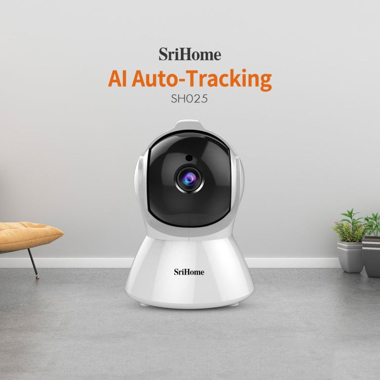 SriHome SH025 2.0 Million Pixels 1080P HD AI Auto-tracking IP Camera, Support Two Way Audio / Motion Tracking / Humanoid Detection / Night Vision / TF Card, AU Plug by SriHome