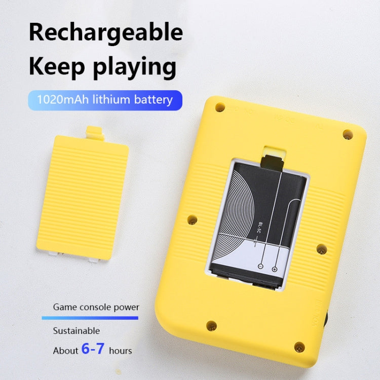 MK500 Macaron Mini Retro Classic Handheld Game Console for Kids Built-in 500 Games, Support AV Output(Yellow) by bashfashion