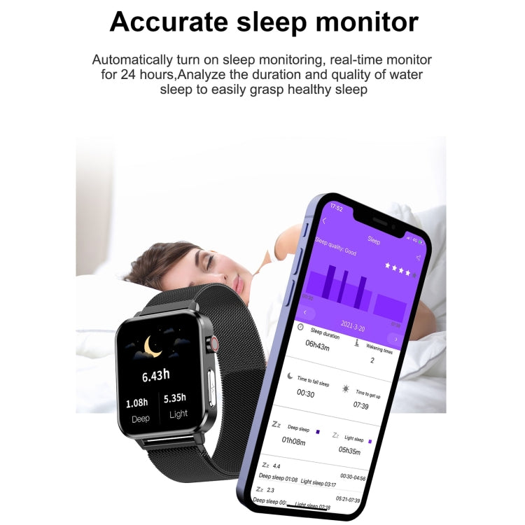 E86 1.7 inch TFT Color Screen IP68 Waterproof Smart Watch, Support Blood Oxygen Monitoring / Body Temperature Monitoring / AI Medical Diagnosis, Style: TPU Strap(Blue) by bashfashion