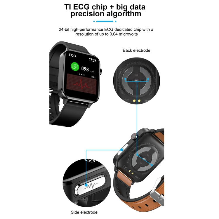 E86 1.7 inch TFT Color Screen IP68 Waterproof Smart Watch, Support Blood Oxygen Monitoring / Body Temperature Monitoring / AI Medical Diagnosis, Style: TPU Strap(Blue) by bashfashion
