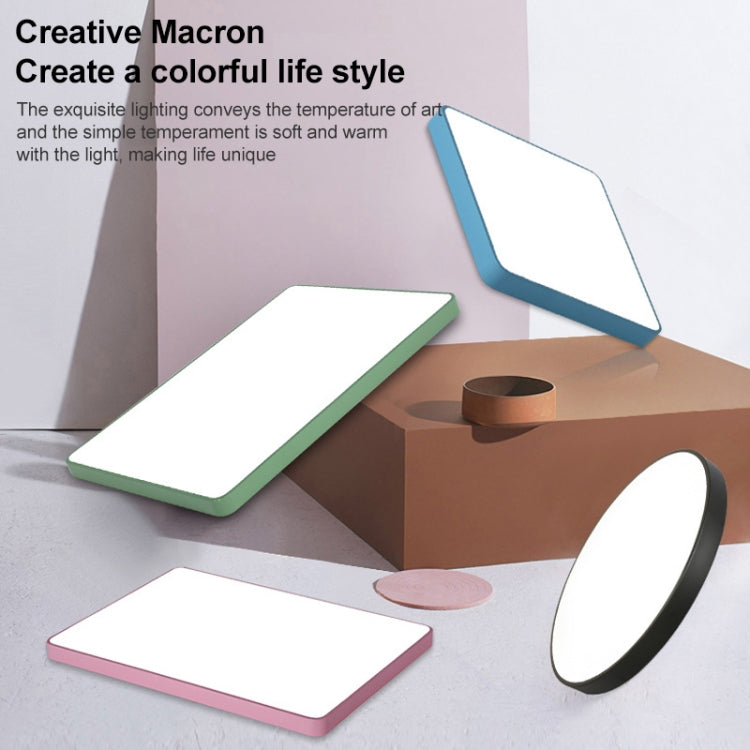 Macaron LED Square Ceiling Lamp, White Light, Size:60cm(Blue) by bashfashion