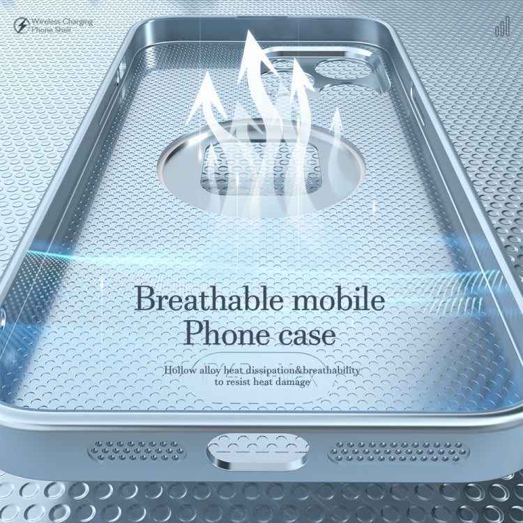 For iPhone 14 R-JUST Square Round Mirror PC+TPU Phone Case(Blue) by R-JUST