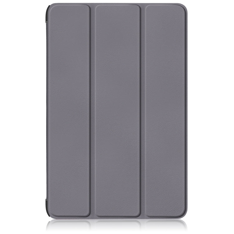 For Samsung Galaxy Tab S9+ Custer Pure Color 3-Fold Holder Smart Leather Tablet Case(Grey) by bashfashion