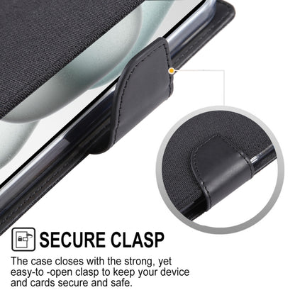 For iPhone 15 Pro Max GOOSPERY CANVAS DIARY Fabric Texture Flip Leather Phone Case(Grey) by GOOSPERY