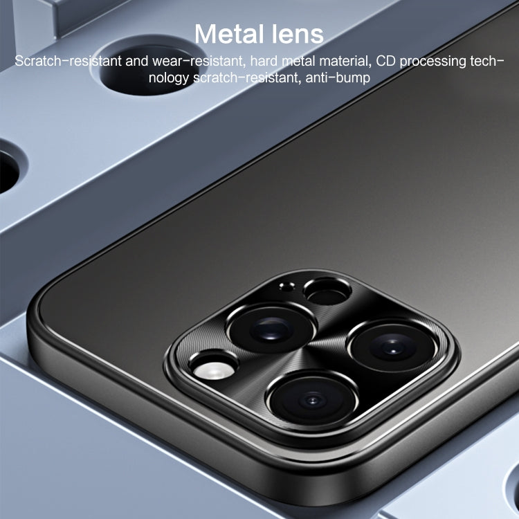 For iPhone 14 Pro R-JUST RJ-61 Electroplating Frosted TPU + PC Phone Case with Holder(Silver) by R-JUST