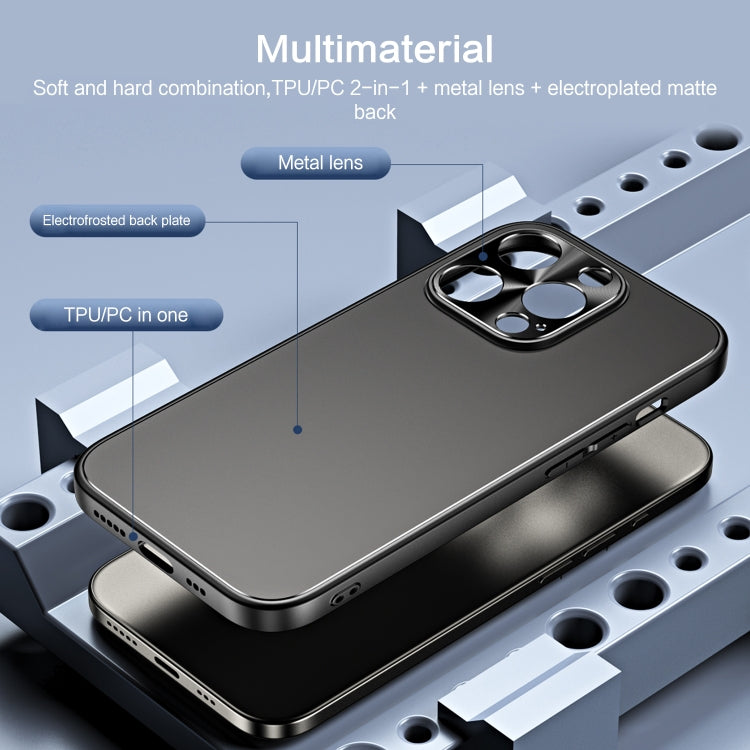 For iPhone 15 Pro R-JUST RJ-61 Electroplating Frosted TPU + PC Phone Case with Holder(Silver) by R-JUST