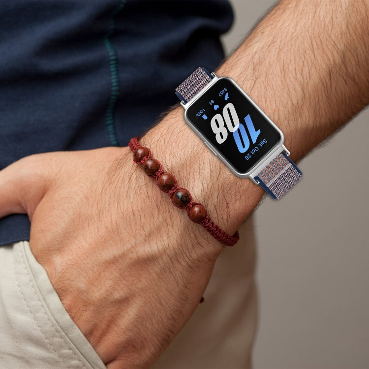 For Samsung Galaxy Fit 3 Nylon Loop Hook and Loop Fastener Watch Band(Camel) by bashfashion