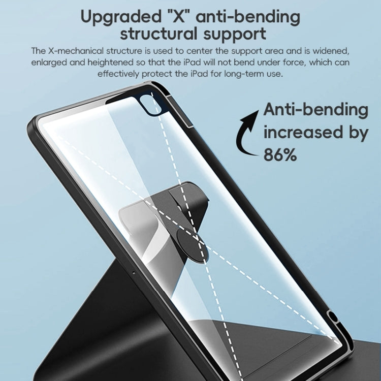 For iPad Air 10.9 2022 / 2020 ZGA Tri-Fold 360 Rotation Smart Leather Tablet Case(Black) by ZGA