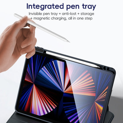 For iPad 10.2 2021/2020/2019 ZGA Tri-Fold 360 Rotation Smart Leather Tablet Case(Blue) by ZGA