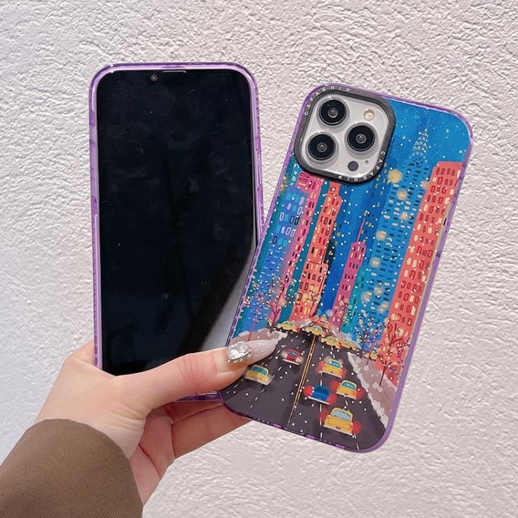 For iPhone 13 mini Simple Illustration Pattern Full Coverage Phone Case(Christmas Tree B) by bashfashion