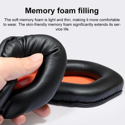 1 Pair Snap-on Replacement Earpads For ASUS ROG Strix7.1, Material:Football Net Fabric(Black Orange) by bashfashion