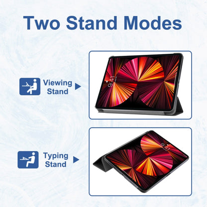 For iPad Pro 11 2022 / 2021 / 2020 ENKAY 3-Folding Shockproof PC Cover Custer Texture PU Leather Tablet Case with Holder & Sleep / Wake-up Function(Dark Green) by ENKAY