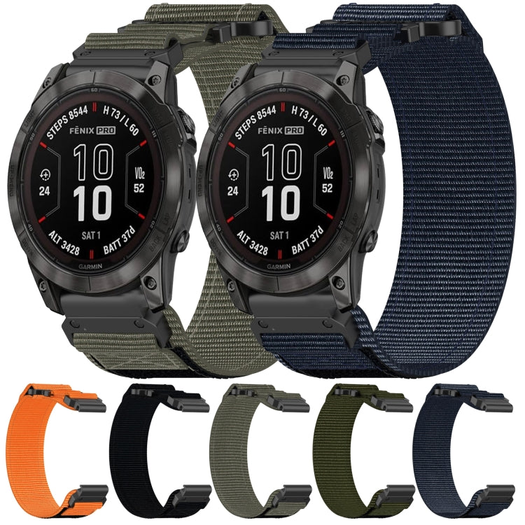 For Garmin Tactix 7 AMOLED 26mm Nylon Hook And Loop Fastener Watch Band(Grey) by bashfashion