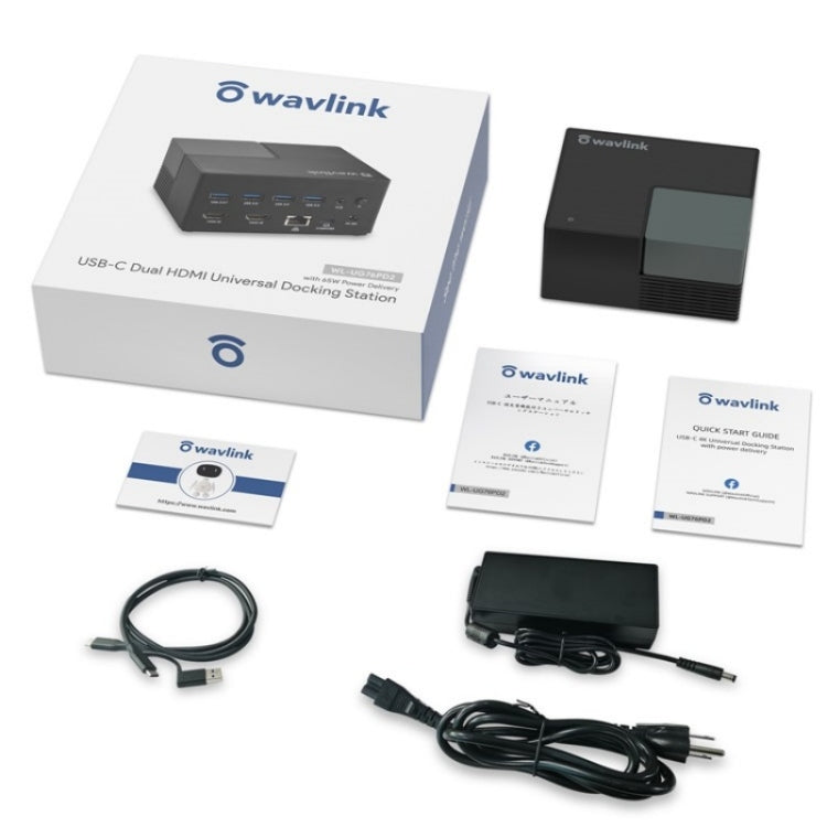 WAVLINK UG76PD2 3.5mm Audio, Gigabit Network Port Dual HD Universal Docking Station(UK Plug) by WAVLINK