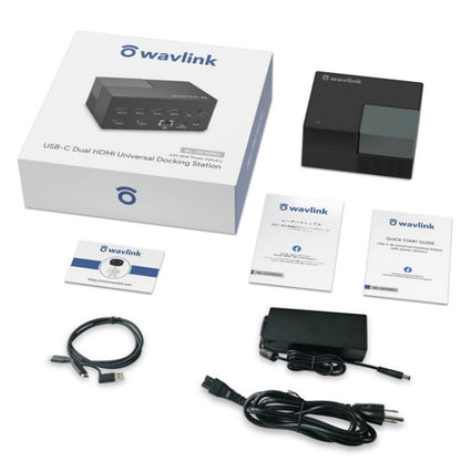 WAVLINK UG76PD2 3.5mm Audio, Gigabit Network Port Dual HD Universal Docking Station(UK Plug) by WAVLINK
