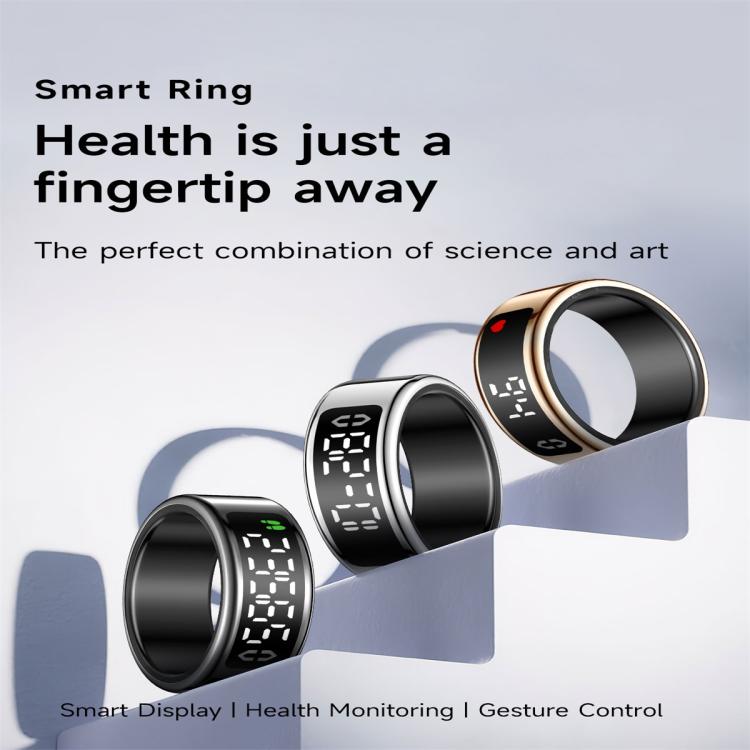 SY01 SIZE 11 Smart Ring, Support Heart Rate / Blood Oxygen / Sleep Monitoring / Multiple Sport Modes(Black) by bashfashion