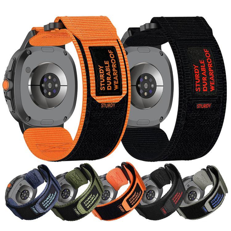 For Samsung Galaxy Watch8 / Watch8 Classic Two Sections Nylon Hook And Loop Fastener Watch Band(Black) by bashfashion