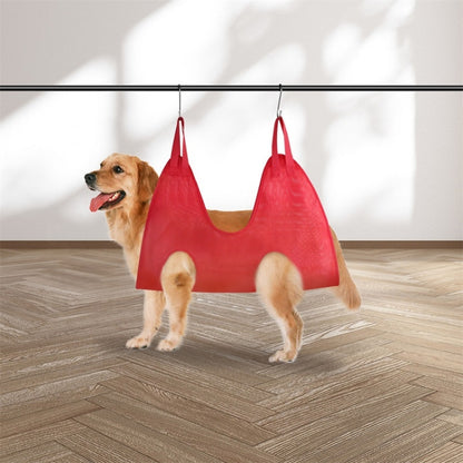 Small & Medium Pet Grooming Polyester Hanging Hammock With Trimming Tool, Size:M(Red) by bashfashion