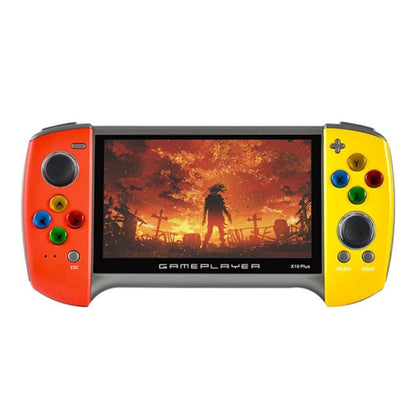 X19 Plus 5.1 inch Screen Handheld Game Console 8G Memory Support TF Card Expansion & AV Output(Red+Yellow) by bashfashion