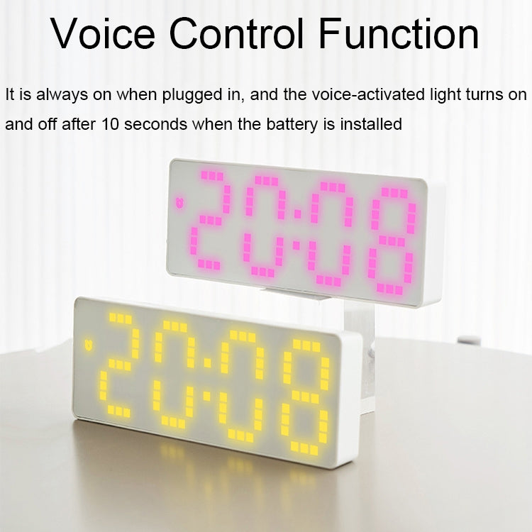 8017 LED Screen Voice Control Digital Alarm Clock Desktop Multifunctional Temperature Clock(Ice Blue) by bashfashion