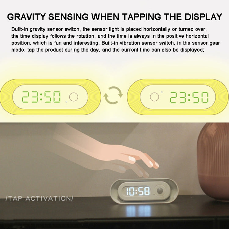 D05 Smart Induction Magnetic Night Light with Time Display,Spec: Knob Dimming by bashfashion