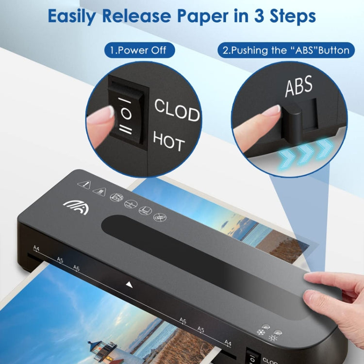 FN333 A4 Photo Laminating Machine With Hot And Cold Mode, Size: Set 2(US Plug) by bashfashion