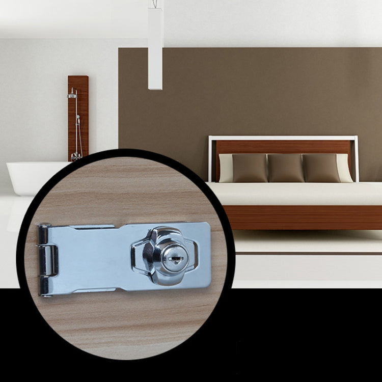 3 inch Non-Interlocking No Hole Hook With Locking Hasp Chest Of Drawers Door Lock With Iron Key by bashfashion