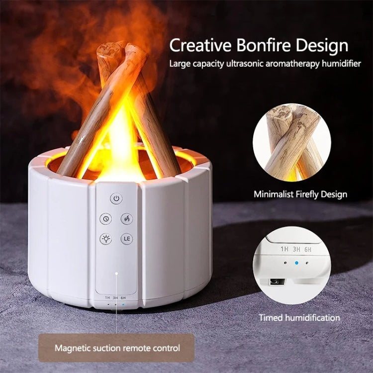 Bonfire Shaped Remote Control Aroma Diffuser Desktop Flame Humidifier, Color: Black by bashfashion