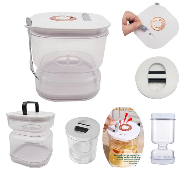 Kitchen Wet And Dry Separate Pickle Jar Plastic Wet And Dry Dispenser Hourglass Can, Style: Round Extension With Fork by bashfashion