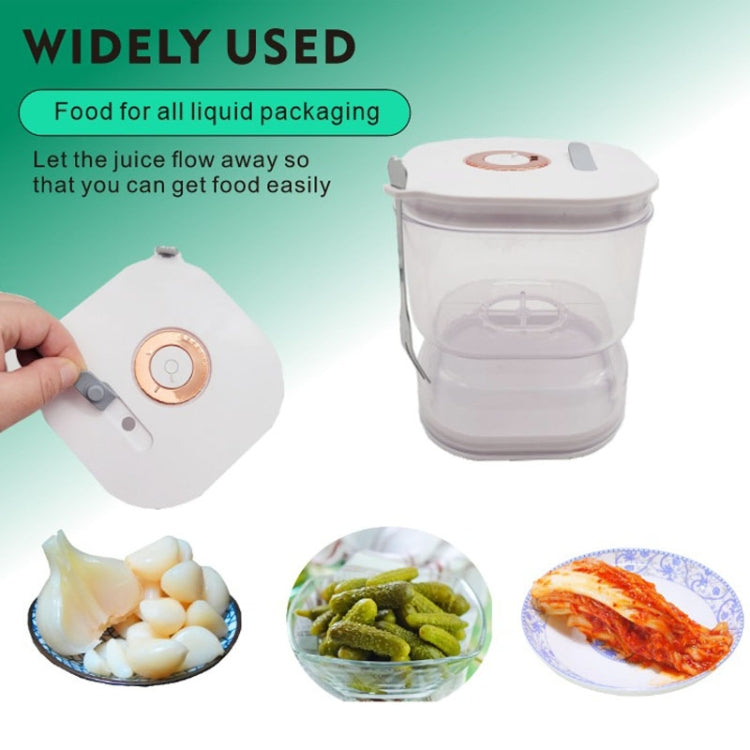 Kitchen Wet And Dry Separate Pickle Jar Plastic Wet And Dry Dispenser Hourglass Can, Style: Round Extension With Fork by bashfashion