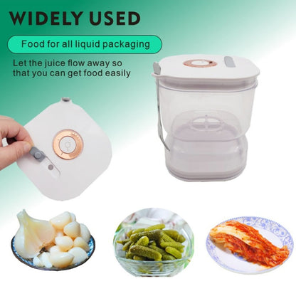 Kitchen Wet And Dry Separate Pickle Jar Plastic Wet And Dry Dispenser Hourglass Can, Style: Round Extension With Fork by bashfashion