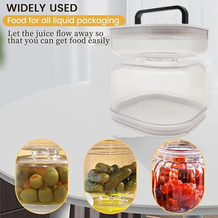 Kitchen Wet And Dry Separate Pickle Jar Plastic Wet And Dry Dispenser Hourglass Can, Style: Round Extension With Fork by bashfashion