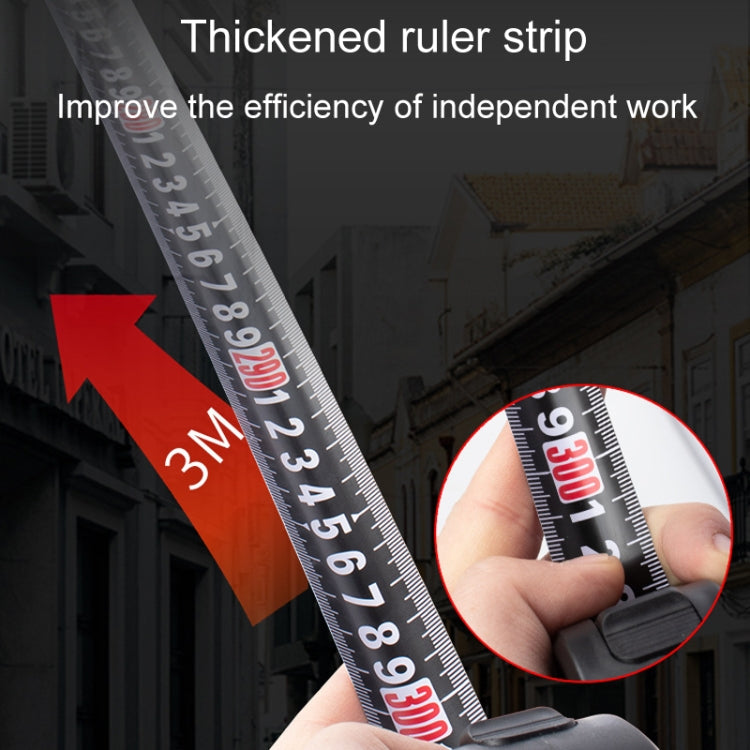 DONG GSHENG High Precision Home Use Steel Utility Scale Thickened Measuring Tape, Model: Black Shell White Frosted 5m x 25mm by DONG GSHENG