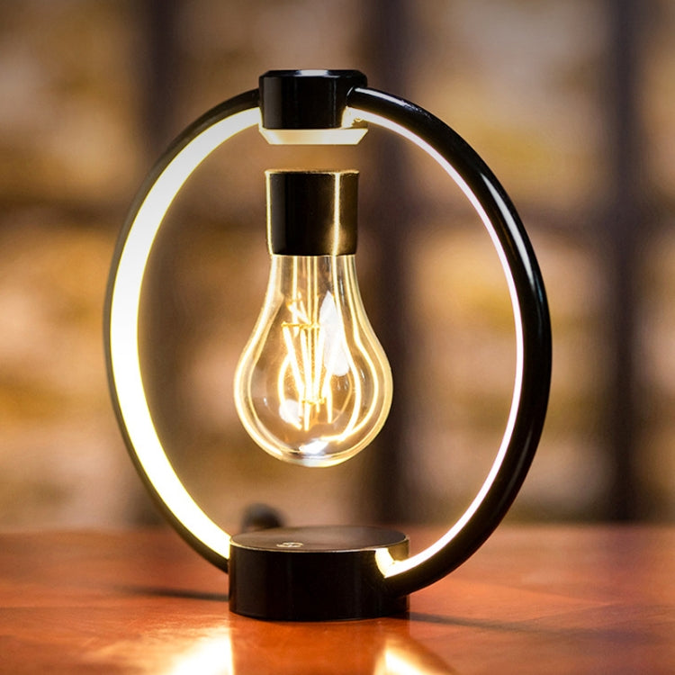 Magnetic Levitation Light Bulb Table Lamp Desktop Ambient Luminous Night Light, Specification: EU Plug(Dark Color) by bashfashion