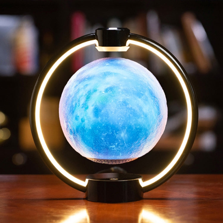 Magnetic Levitation Bluetooth Speaker Ornament Desktop Ambient Glow Night Lights, Style: Light Pattern Starry Moon(UK Plug) by bashfashion