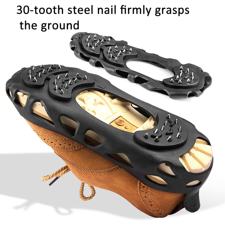 30 Point Cleats Crampons Spikes for Walking, Jogging, Hiking, Mountaineering Ice Snow Grips, Size: M(Black) by bashfashion