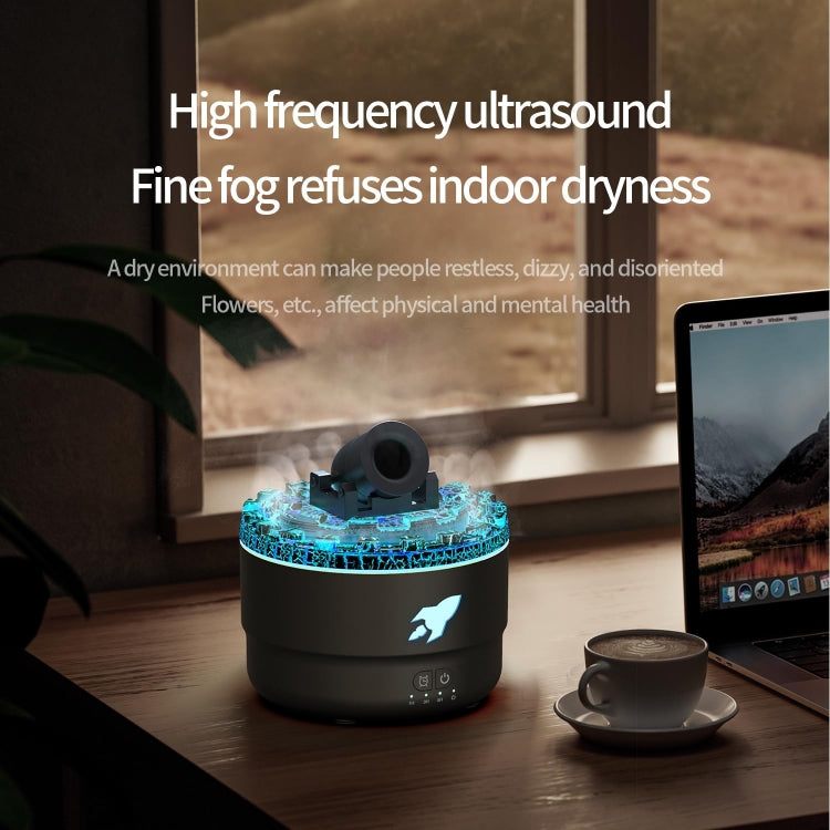 Turret Shape Aromatherapy Humidifier With 3-speed Timer 7-color Atmosphere Light USB Plug White by bashfashion