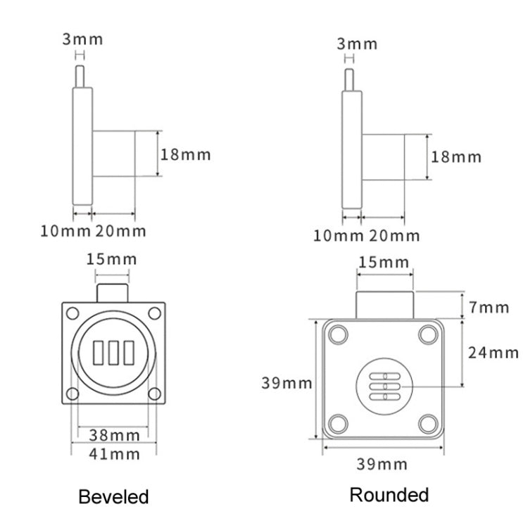 Home Cabinet Desk Drawer Combination Lock Lockers File Security Latches, Style: Black Beveled by bashfashion