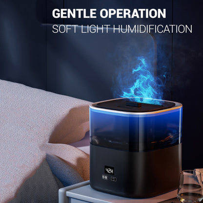 JSQ-58 1.1L large Capacity Digital Display Flame Atomization Humidifier, Color: Matt Black(EU Plug) by bashfashion