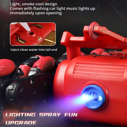 2.4G Kids Remote Control Toy Car Stunt Robot Dog Gesture Sensor Lights Music Spray Climbing Car, Color: Red Single RC by bashfashion