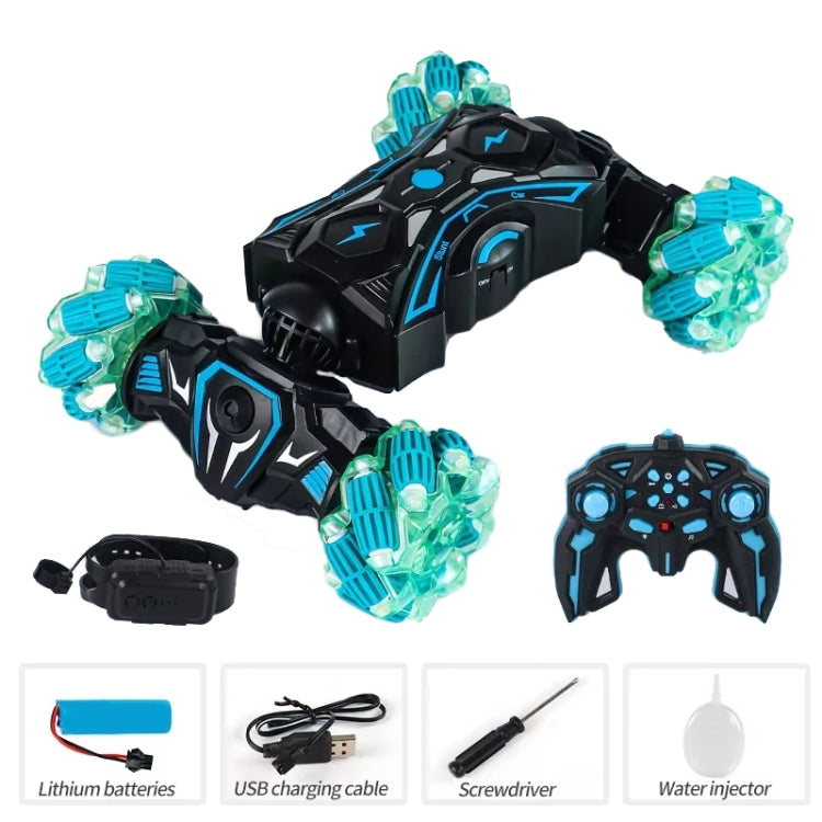 2.4G Spray RC Car Gesture Sensor Music Lights Twist Stunt Drift Car Double Side Driving Buggy Toy, Color: Handle RC Green by bashfashion