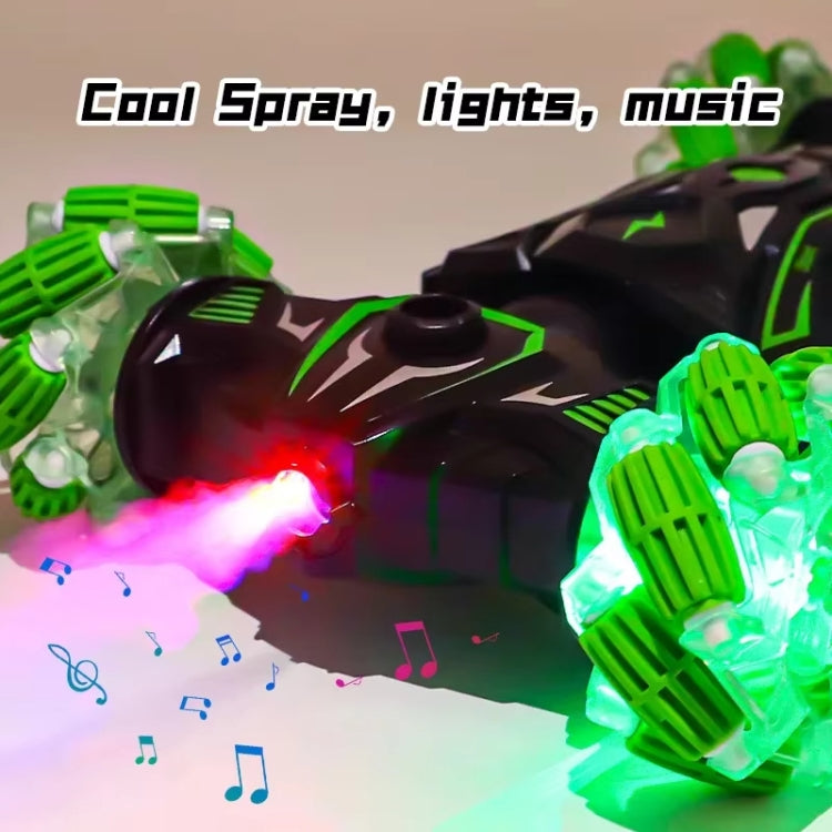 2.4G Spray RC Car Gesture Sensor Music Lights Twist Stunt Drift Car Double Side Driving Buggy Toy, Color: Handle RC Green by bashfashion