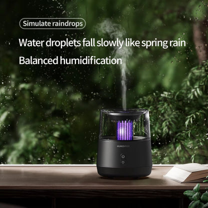 Raindrop Candlelight Aromatherapy Diffuser Air Humidifier with Colorful Lights US Plug Black by bashfashion
