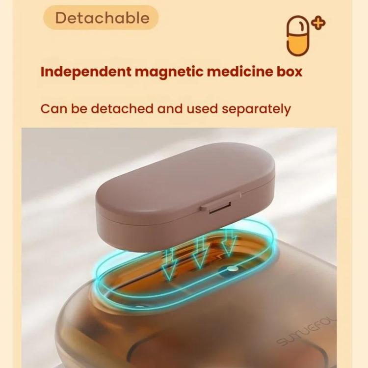 Portable Pill Box Dispenser Sealed Large Capacity Seven Days a Week Medication Organizer, Color: 6 Grids White by bashfashion